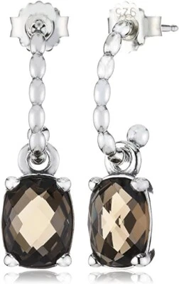 Pendientes colgantes de cuarzo ahumado marrón brisa otoño Pandora #290529SQ Foto 1 de 4