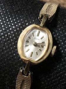 Vintage Elgin Women’s Swiss Made Watch Mechanical Wind Up 10K RGP Bezel Runs - Picture 1 of 12