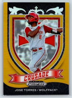 Jose Torres 2021  Panini Prizm Draft Crusade Gold Prizm SN10 NC State - Image 1 of 2