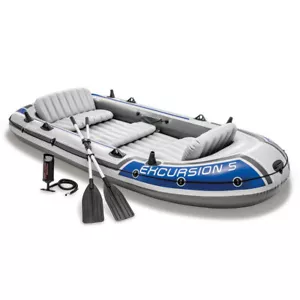Intex 366cm Sports Excursion 5 Inflatable Fishing Kayak/Boat Oars River/Lake - Picture 1 of 7