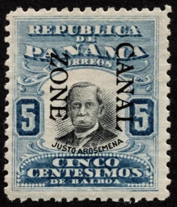 Canal Zone Stamp Scott # 24 Mint F-VF 5 Cents Ultramarine & Black Portrait Issue - Picture 1 of 1
