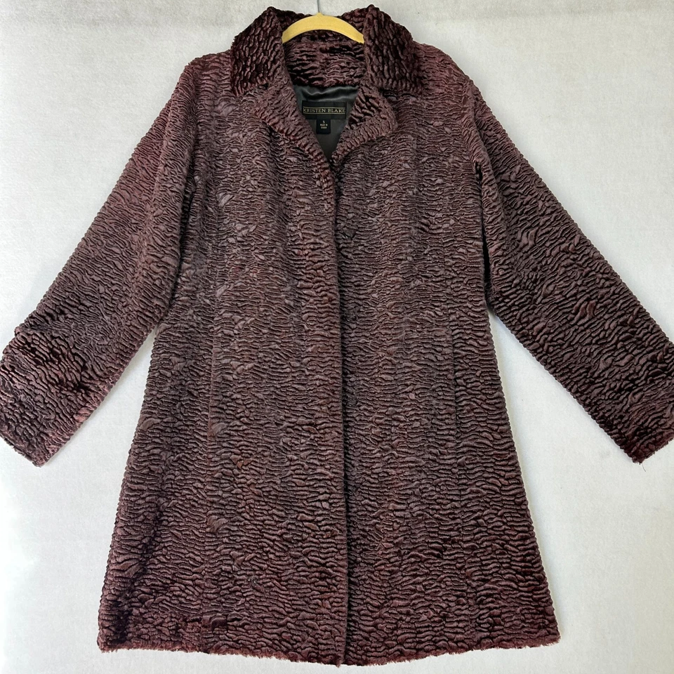 Y2K Kristen Blake Coat Womens Small Brown Plush Soft Chunky Texture Winter Coat - Image 1 of 4