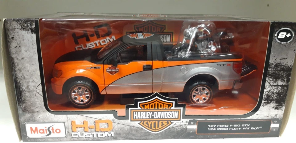 Maisto HARLEY DAIDSON Ford F-150 STX Pick Up + FLSTF Fat Boy 2000 1/24 32187 - Immagine 1 di 1