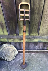 Antique Edwardian shooting hunting walking stick folding seat bamboo metal 35" - Picture 1 of 16