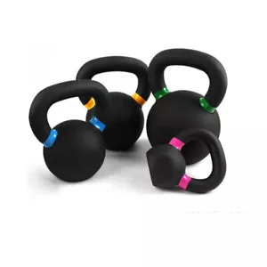 Cast Iron Kettlebell Powder Coating Cross Weight Lifting Dumbbell Gym 4kg-12kg - Picture 1 of 25