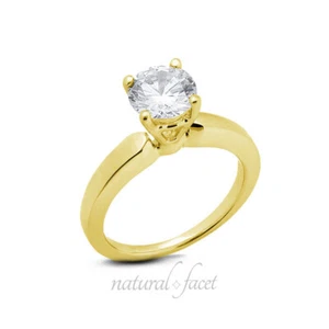 0.32ct E SI1 Round Natural Diamond Yellow Gold Solitaire Engagement Ring - Picture 1 of 6