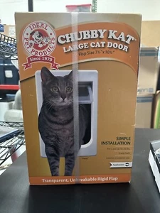 Ideal Cat Small Dog Door 7.5" x 10.5" Rigid Flap Pet Door Chubby Kat Transparent - Picture 1 of 6