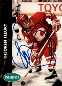 Theoren Fleury Signed 1991/92 Parkhurst Card #22 Calgary Flames - Picture 1 of 2
