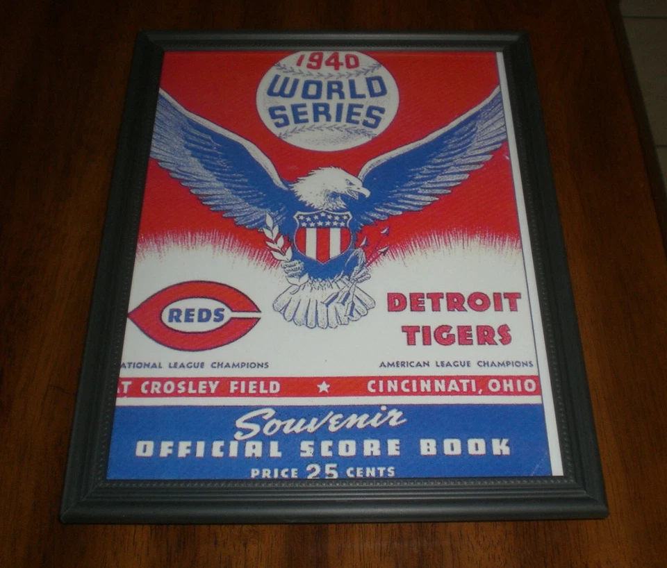 Impresión del programa enmarcado serie mundial rojos vs tigres 1940 Foto 1 de 1