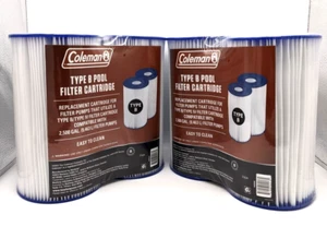 Coleman Type B / Type IV Swimming Pool Filter Pump Replacement Cartridges 4 Pack - Picture 1 of 5