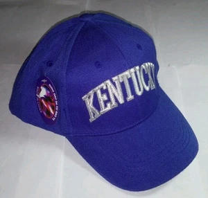 KENTUCKY BLUE SILVER ADJUSTABLE BASEBALL CAP HAT NEW WITH TAG - Picture 1 of 2