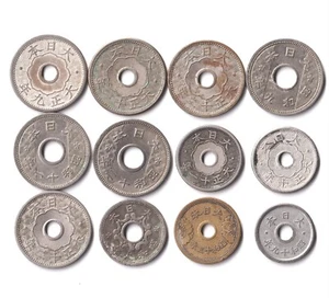 Japan Coins LOT of 12pcs. "10SEN&5SEN" 1920-1944 - Picture 1 of 2
