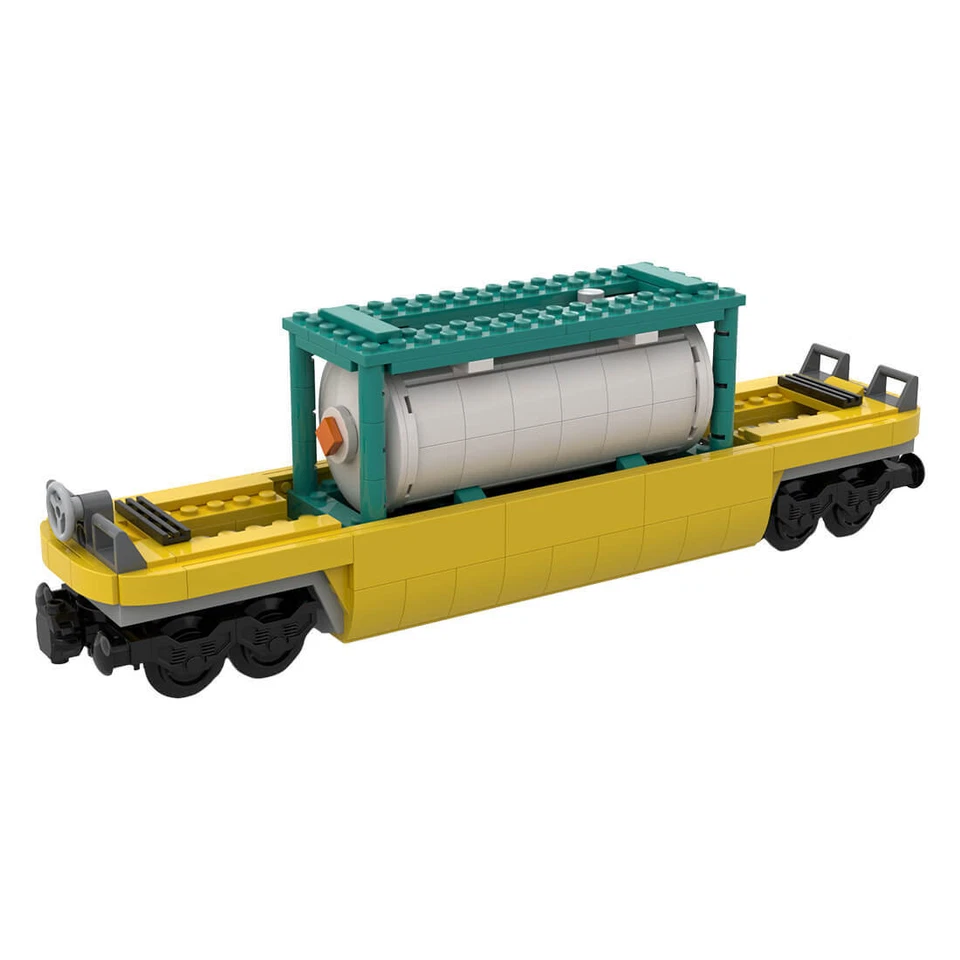 MOC: Container Freight Oil Tank Car 404 Pieces MOC-142176 Christmas Gift - Image 1 of 1