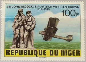 NIGER 1979 669 489 60th Ann 1st Transatlantic flight John Alcock A.W. Brown MNH - Picture 1 of 1