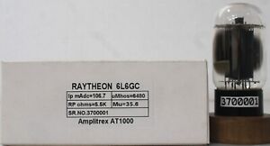 6L6GC Raytheon Black Base made in U.S.A Amplitrex AT1000 Tested #3700001