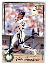 Luis Gonzalez autographed baseball card (Houston Astros) 1994 Pacific #4