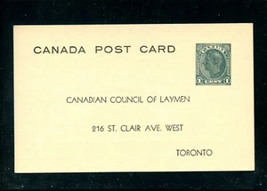 LOT 88286 UX66 UNUSED CANADA POSTAL STATIONERY CARD CANADIAN COUNCIL OF LAYMAN - Picture 1 of 2