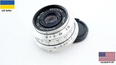 Vintage SLR Silver KMZ Industar 50 3,5 50mm Zenit lens M39 portrait L39 - Image 1 of 4