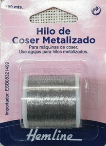 Filo da cucire metalizzato Filo per macchina da cucire colore argento metallico - Foto 1 di 1