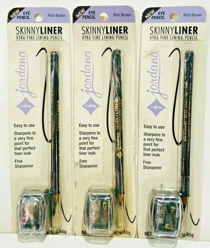 JORDANA  SKINNYLINER XFINE LINING EYE PENCIL FREE SHARPENER  RICH BROWN 3 SETS - Image 1 of 1