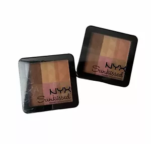 NYX Radiant Finishing Powder Sunkissed Bronzer Highlighter Shimmer Sealed 0.43oz - Picture 1 of 4