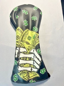 Custom Dollars $ Driver Headcover – Black W/Multi Color Design, w/Premium Lining - Picture 1 of 6