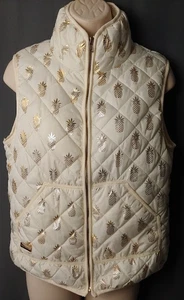 Simply Southern Damen Steppweste S weiß gold Ananas Print ärmellos - Bild 1 von 13