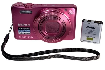NIKON Coolpix S7000 Digital Camera 16MP 20x Optical Zoom Pink WiFi Spares Repair — 第 1/4 张图片