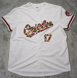 Baltimore Orioles Trikot XL Promo 2017 Maryland Flagge Schrift weiß Knopfleiste - Bild 1 von 14