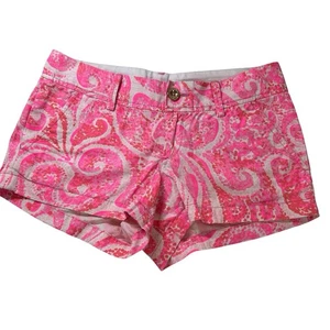 Pantalón Corto Lilly Pulitzer The Walsh en Rosa Pout Paisley Talla 0 Preppy Beach Resort - Imagen 1 de 12