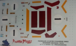 decals decalcomanie 1/43 ferrari 312 p/b monza 1972 - Picture 1 of 1