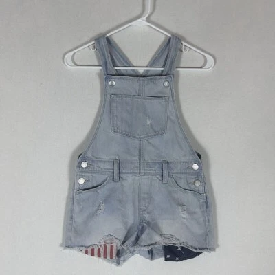 Antiguo Mono Azul Marino Denim Pantalones Cortos Niñas Grande 10/12 Azul Jeans Bolsillos Informales Foto 1 de 4