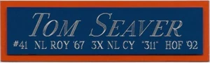 TOM SEAVER Mets NAMEPLATE AUTOGRAPHED Signed BASEBALL-JERSEY-BAT-PHOTO-RUBBER - Picture 1 of 4