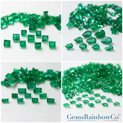 Natural Emerald Multiple Shape And Size Green Faceted Loose Gemstones, #777. - Image 1 of 4