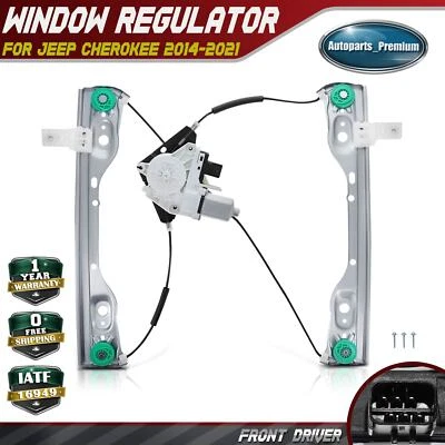 Regulador de ventana eléctrica delantero izquierdo con motor 6 pines para Jeep Cherokee 2014-2021 Foto 1 de 4