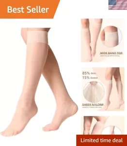 All-Season 12 Pairs of Women's Knee High Stockings - 15D Ultra Transparent - Picture 1 of 8
