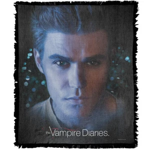 Vampire Diaries Blanket, 50"x60" Stefan Eyes Woven Cotton Blend Throw - Picture 1 of 6