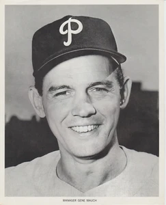 1961 Manny's Baseball Land Gene Mauch 8X10 B&W Picture-Phillies-FREE USA SHIP - Picture 1 of 1