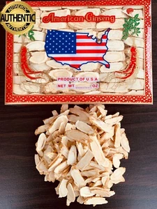 4oz Grade A+ Hand Selected American Ginseng Root Slice Ginseng Slice w/ Box - Picture 1 of 2