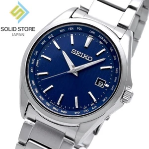 SEIKO SELECTION SBTM289 Titanium Radio Sync Solar Watch Blue Dial 39.5mm - Picture 1 of 7