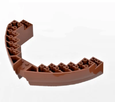 Lego Pirate Ship Boat Hull Upper Bow Section -Reddish Brown #64645 - Image 1 of 3