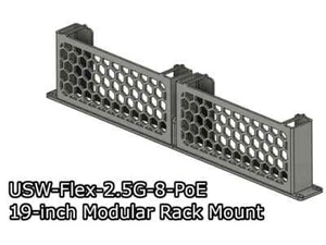 Ubiquiti UniFi USW-Flex-2.5G-8-PoE – 19" Modular Rack Mount (3D Printed, Black) - Picture 1 of 2
