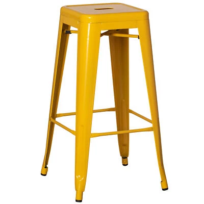 New 30" Backless Metal Bar Stool Stackable Heavy-Duty Counter-Height Chair - Image 1 of 4