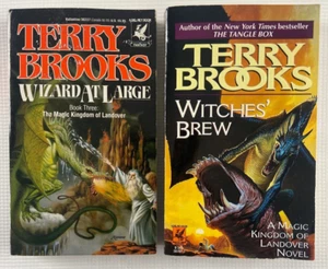 Wizard At Large & Withces Brew (Magic Kingdom of Landover) PB Lot Terry Brooks - Picture 1 of 2