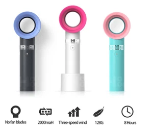 Mini Ventilator USB Fan Tischventilator Tragbare Blattlos Leiser Handventilator - Afbeelding 1 van 16