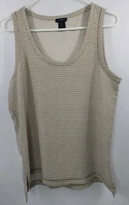 Ann Taylor LOFT Tan, Khaki Polka Dot Women’s Medium Tank Top - Picture 1 of 12