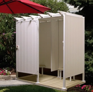 Outdoor Shower Enclosure Roof Kit for Todd Pod, Double Louvered Roof 46x46 - Picture 1 of 2