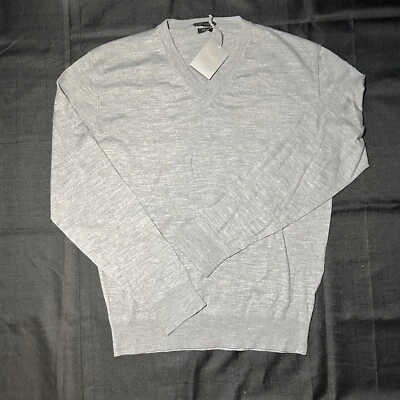 NUEVO CON ETIQUETAS Suéter Tom Ford 100% Lana Merino Cuello en V - Talla 56 (2XL) - Gris Foto 1 de 4