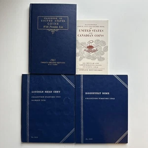 Centavo cabeza Lincoln de Estados Unidos y libros de centavos Roosevelt manual de monedas - Imagen 1 de 11