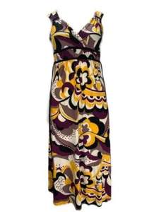 Zashi Women's Colorful Floral Polyester Sleeveless Long Length Dress Size M NWT  - Picture 1 of 5